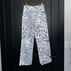Blue white swirl design Jeans